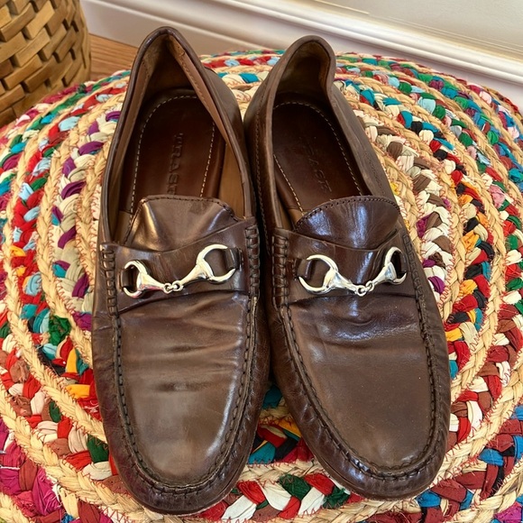 Trask Men's Brown Leather Loafers with Silver Accent Horsebit - Picture 2 of 8